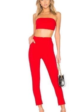 Superdown remy bandeau pant set in red